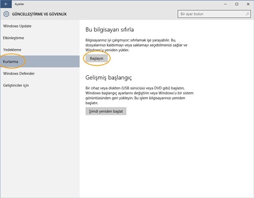 Windows 10 Kurduktan Sonra Temiz Kurulum Yapma-2