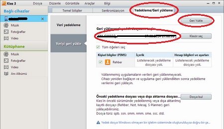 Kies rehber kurtarma geri yükle