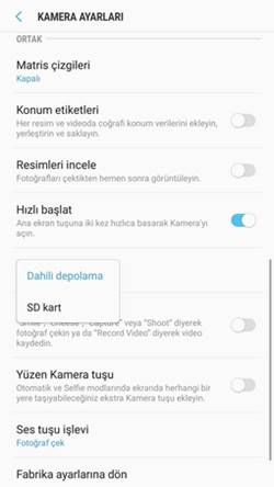 Samsung Galaxy A7 (2017) Kaydetme Yerini Değiştirme