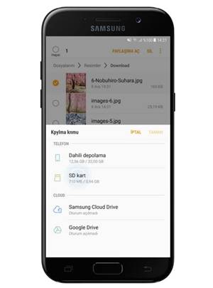 Samsung Galaxy A7 (2017) Telefona veya SD Karta Dosya Taşıma