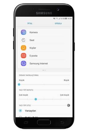 Samsung Galaxy A7 (2017) Yazı Büyütme ve Yazı Stili Değiştirme