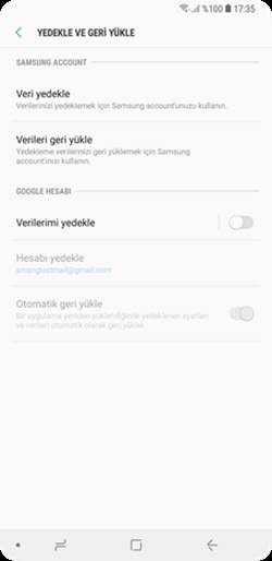 Samsung Galaxy S9 Verileri Yedekleme
