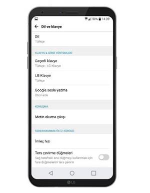 LG Telefon Dilini Almanca’dan-Fransızca'dan Türkçe’ye Çevirme