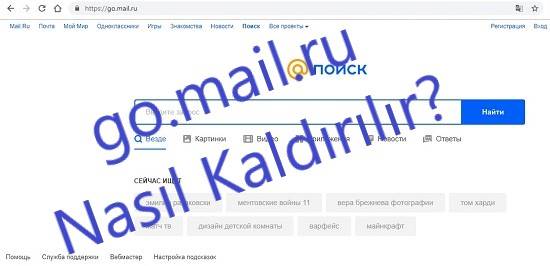 Tarayıcıdan go.mail.ru (поиск@mail.ru) virüsü silme