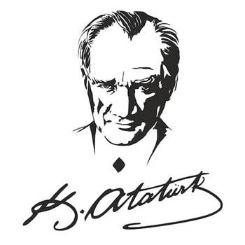 Klavyede Atatürk Silüeti ve Atatürk İmzası