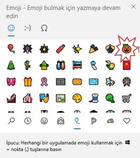 Windows 10'da cadılar bayramı kabak emojisi nasıl yazılır