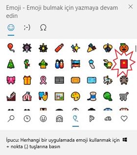 Windows 10'da kırmızı zarf emojisi nasıl yazılır