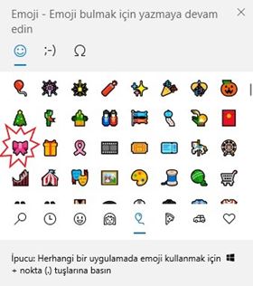 Windows 10'da Kurdela Emojisi