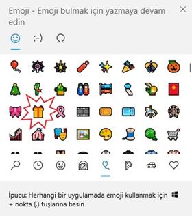 Windows 10'da Hediye Paketi Emojisi