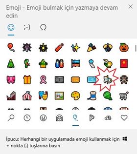 Windows 10'da Atlı Karınca Emojisi
