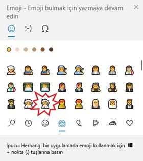 Windows 10'da erkek astronot emojisi nasıl yazılır