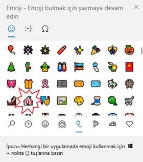 Windows 10'da Sirk Emojisi