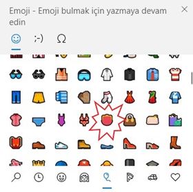 Windows 10'da Cüzdan Emojisi