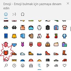 Windows 10'da okul çantası emojisi nasıl yazılır