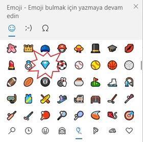 Windows 10'da Mücevher Emojisi