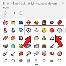 Windows 10'da Top Emojisi