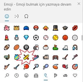 Windows 10'da Kano Emojisi