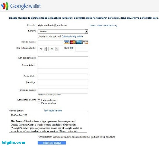 Google Wallet, cüzdan