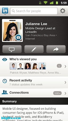 LinkedIn, sosyal ağ, uygulama, mobil
